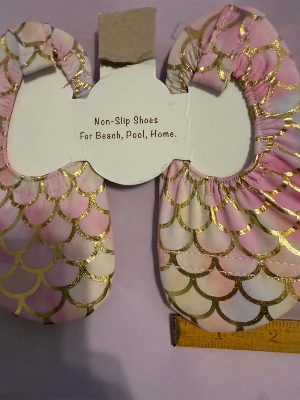Sparkly swim shoes for little girl measurements in Picture